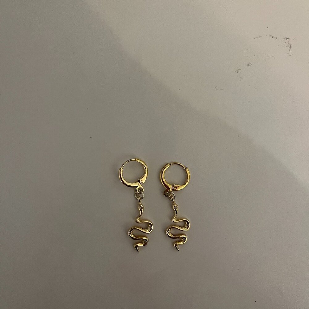 Gold Snake Earrings